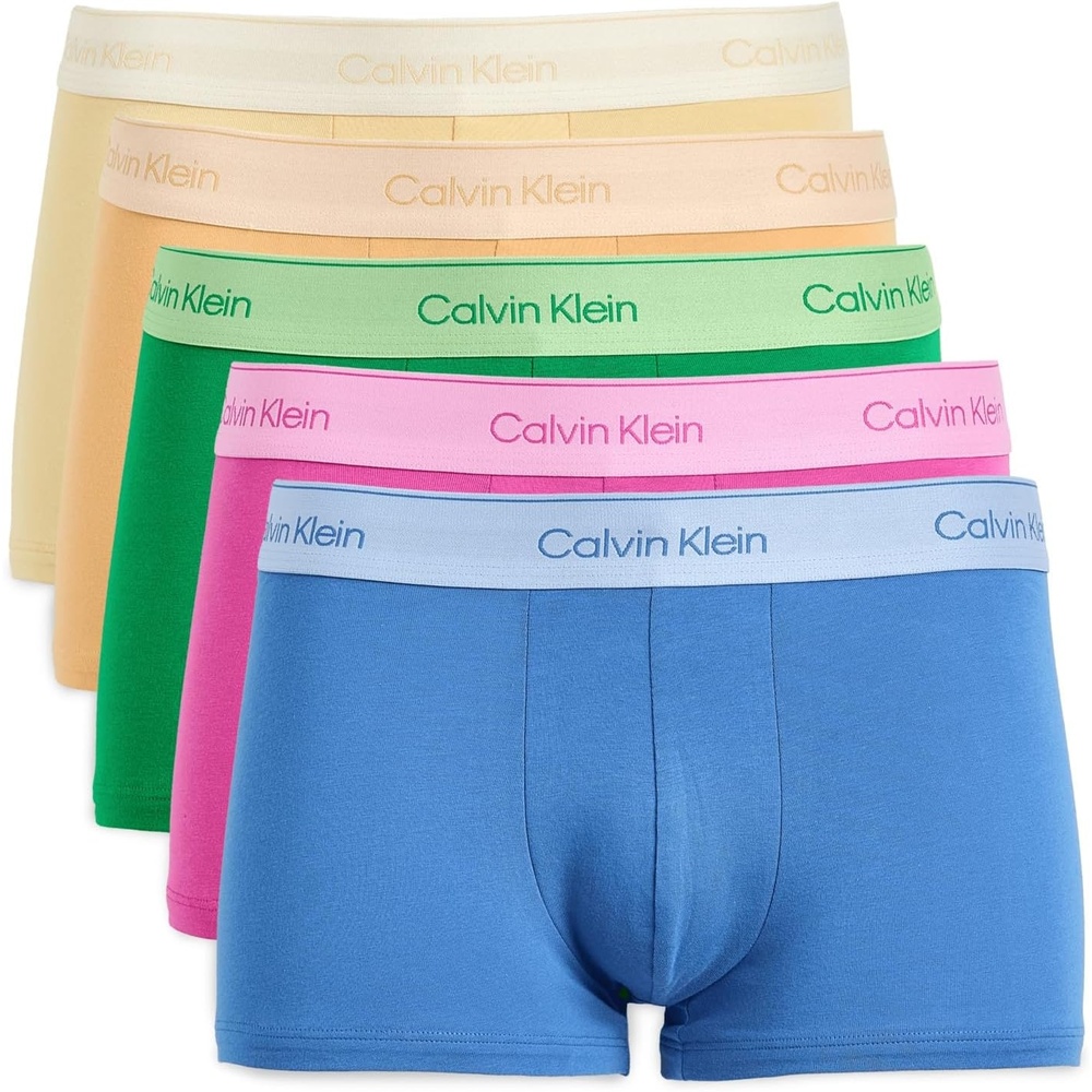 image:imageCalvin Klein Underwear Pride Cotton Low Rise Trunks 5PackMardi Gras GreenRelay OrangeGolden HazePalace BlueStunning Orchid