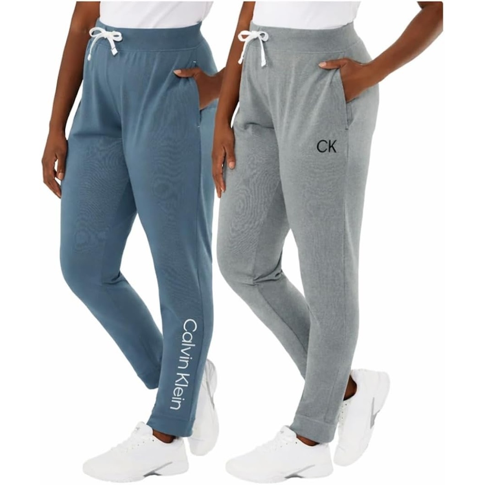 image:imageCalvin Klein Womens 2 Pack French Terry Jogger Pant with PocketsBlueGray