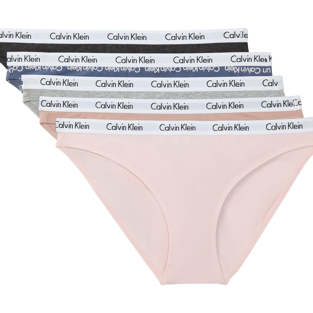 image:imageCalvin Klein Womens 5 Pack Carousel Bikini PantyCharcoal HeatherGrey HeatherNymphs ThighCedarCore Logo Medium Scorched Denim