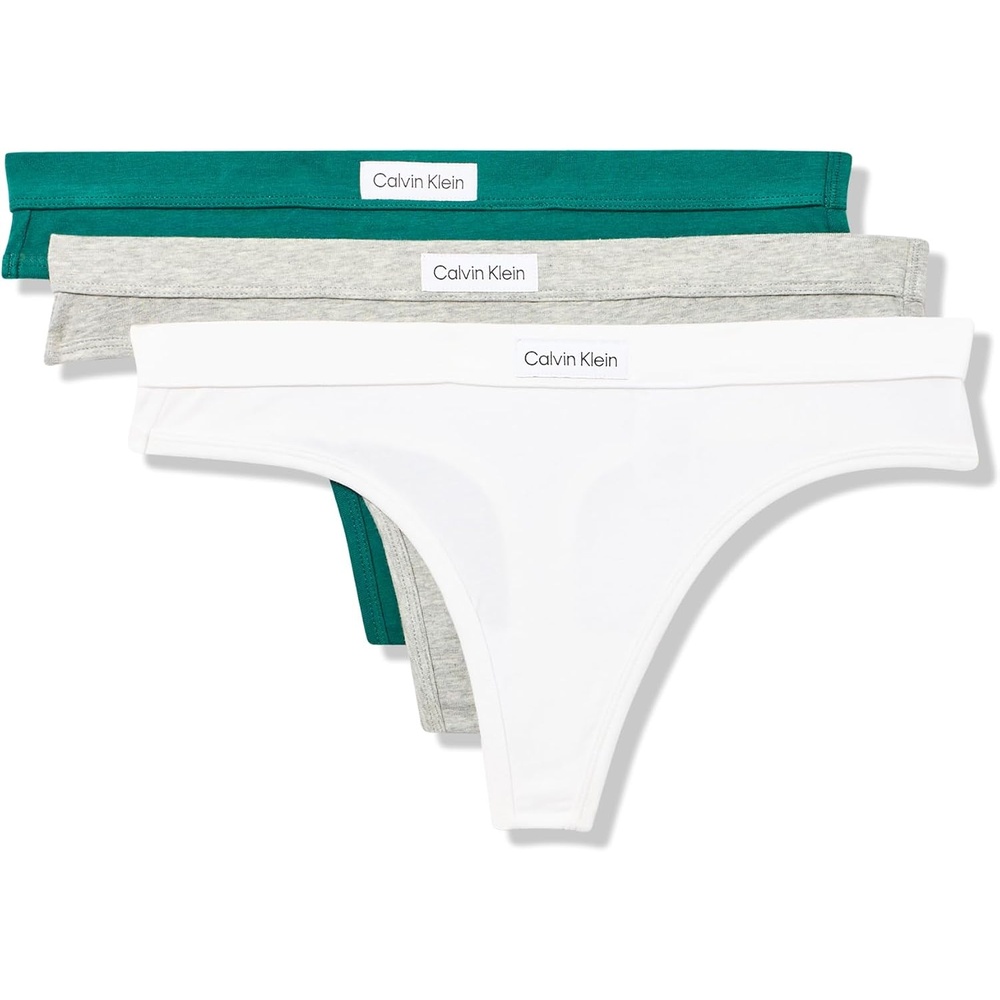 image:imageCalvin Klein Womens Comfort Logo Cotton Stretch Thong Panties 3 Pack