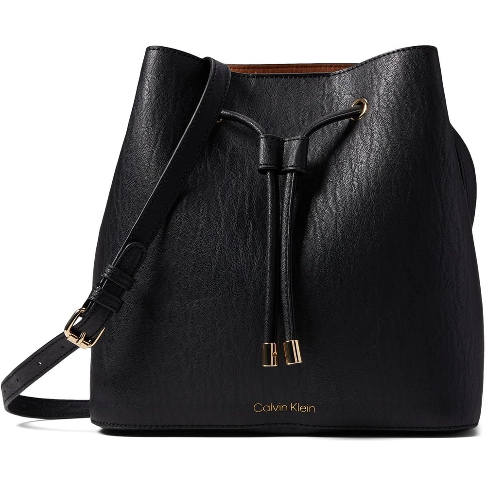image:imageCalvin Klein Womens Gabrianna Novelty Bucket Shoulder BagBlack