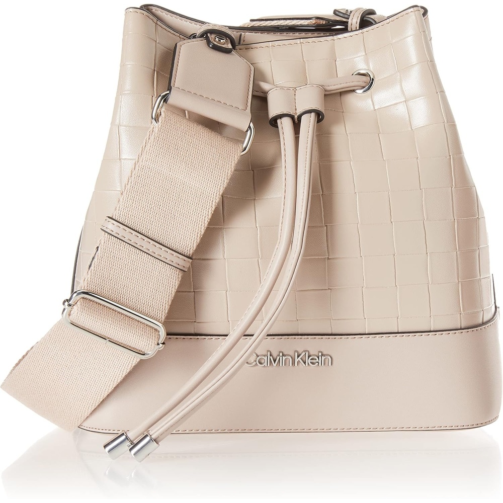 image:imageCalvin Klein Womens Gabrianna Novelty Bucket Shoulder BagGoat Woven