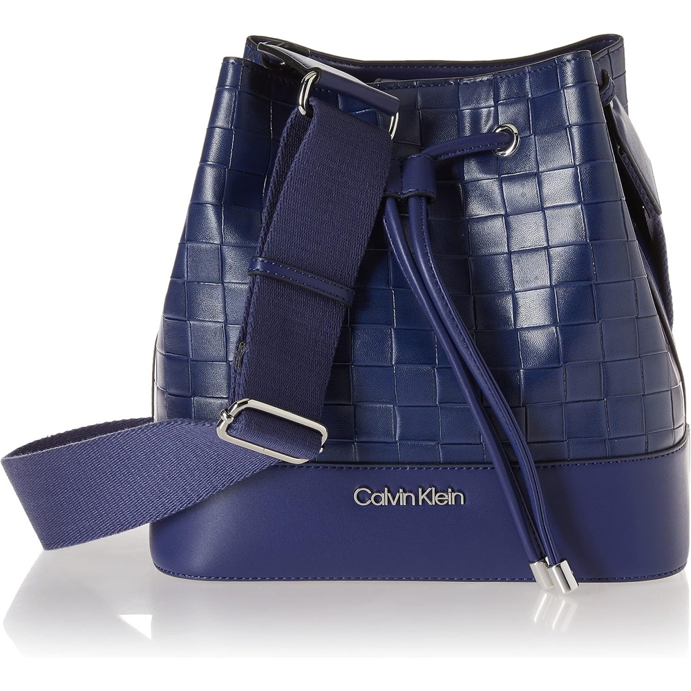 image:imageCalvin Klein Womens Gabrianna Novelty Bucket Shoulder BagMedieval Blue Woven