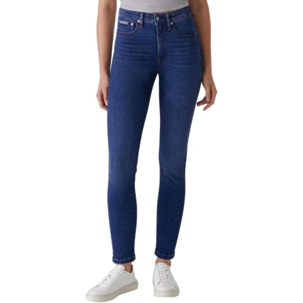 image:imageCalvin Klein Womens High Rise Stretch Skinny JeanDark Blue