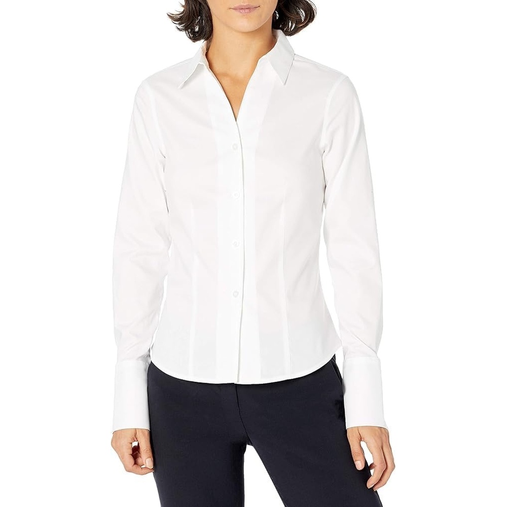 image:imageCalvin Klein Womens Long Sleeve Wrinkle Free NonIron ShirtWhite