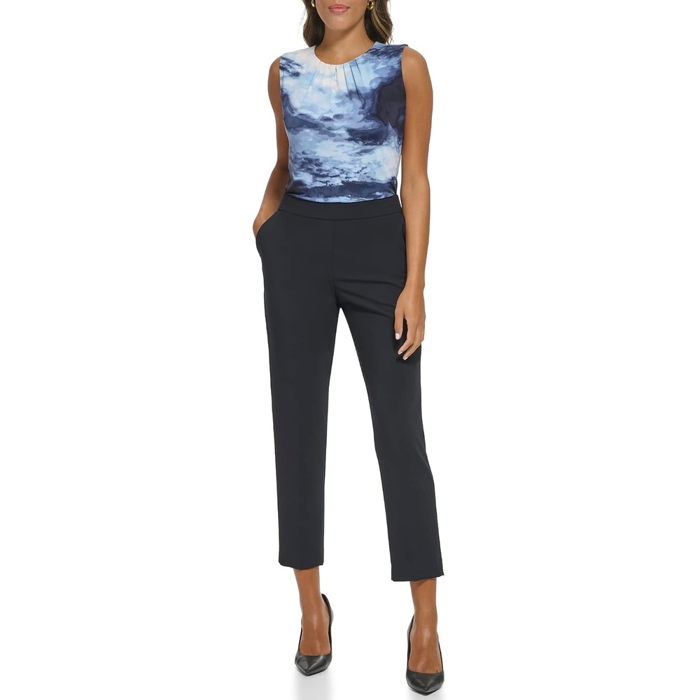 image:imageCalvin Klein Womens Lux Highline Pant Petite Standard amp PlusNavy