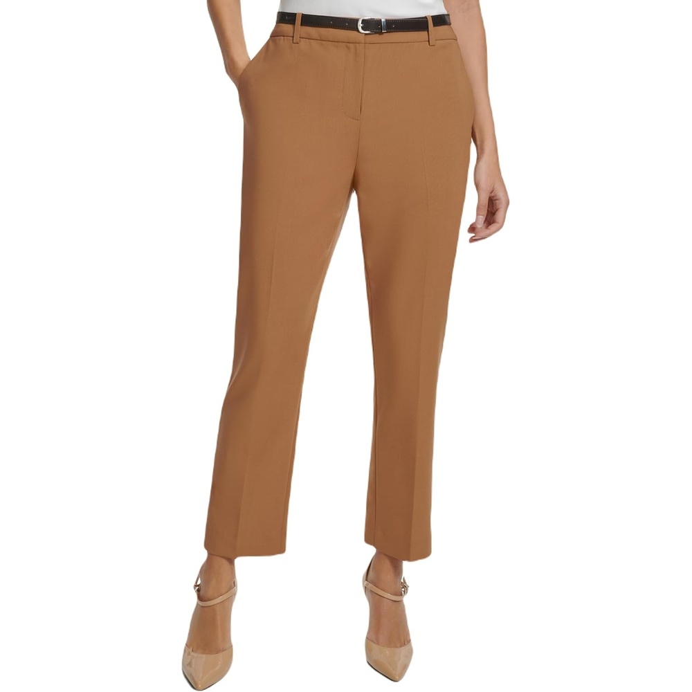 image:imageCalvin Klein Womens Lux Highline Pant Petite Standard amp PlusSaddle