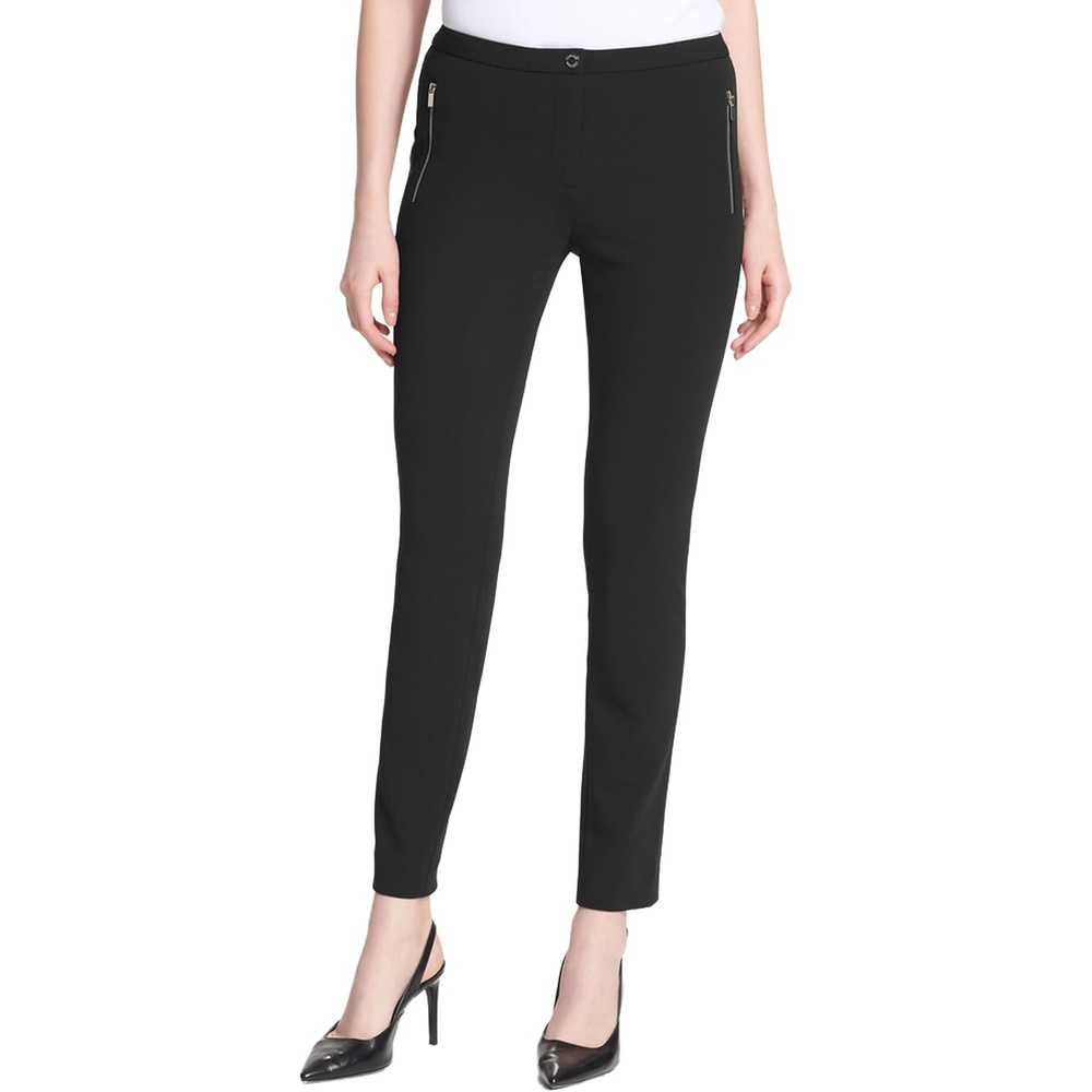 image:imageCalvin Klein Womens Lux Highline Pant Petite Standard amp PlusTrue Black