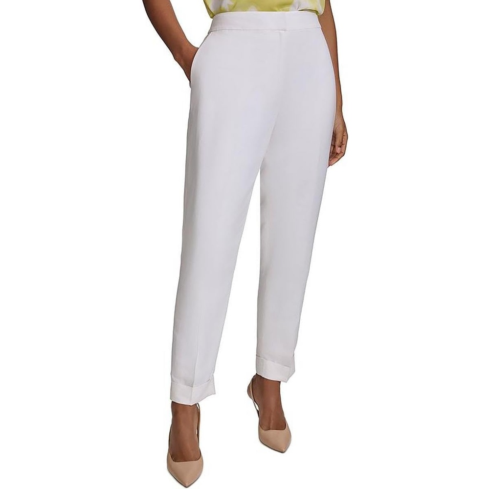 image:imageCalvin Klein Womens Lux Highline Pant Petite Standard amp PlusWhite Cream