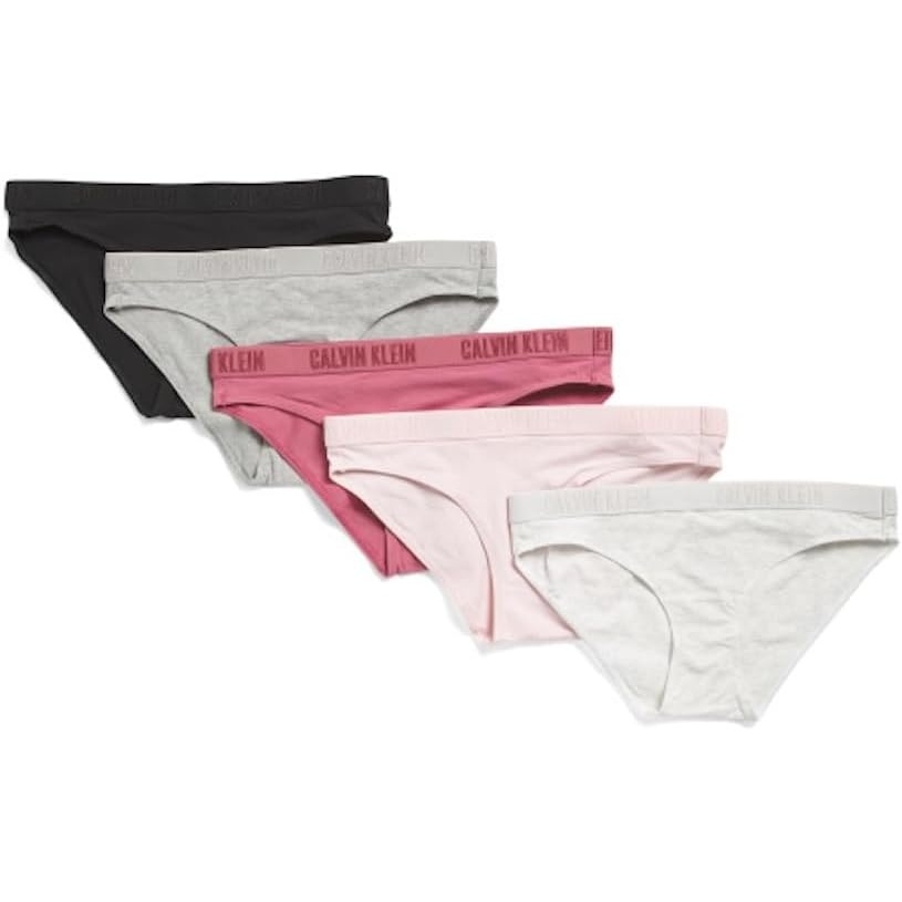 image:imageCalvin Klein Womens Monochrome Cotton Bikini Panty 5 PackBlack Mauve Multi