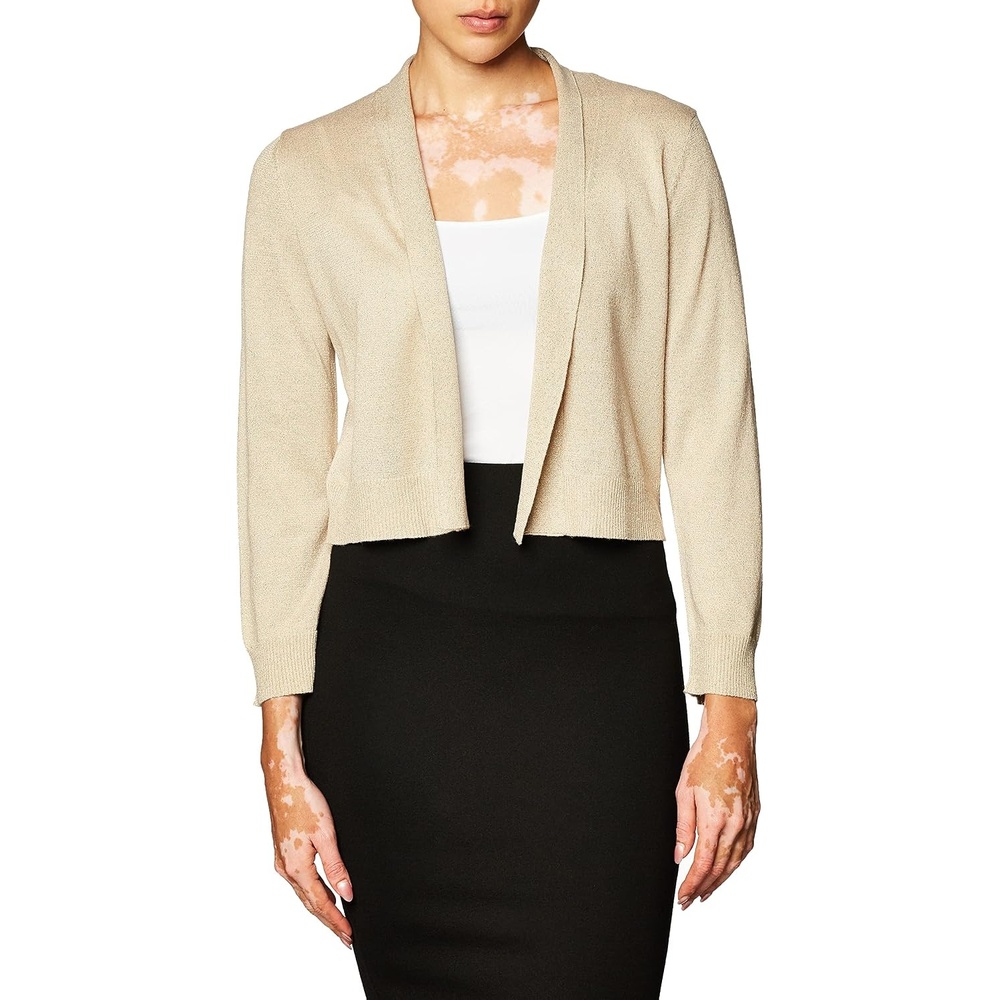 image:imageCalvin Klein Womens ShrugGold Lurex Knit