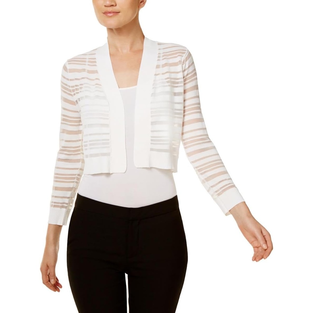 image:imageCalvin Klein Womens ShrugWhite Sheer Knit