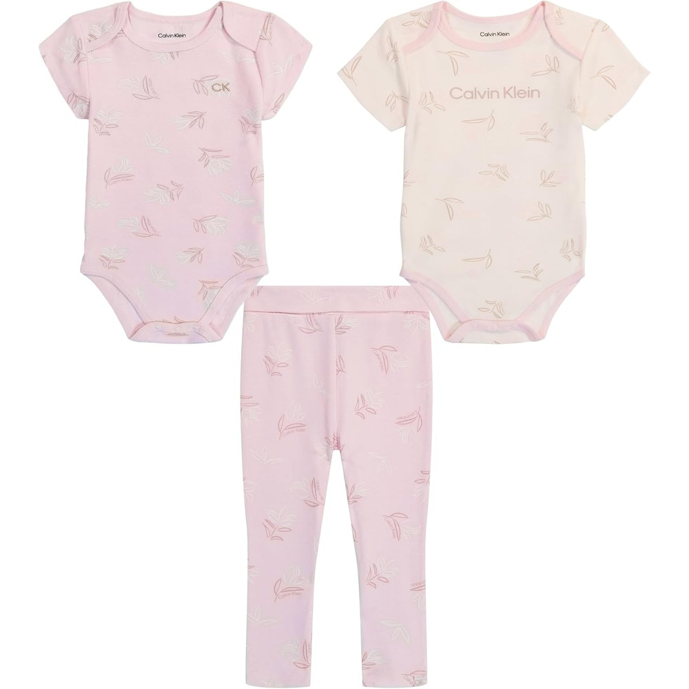 image:imageCalvin Klein babygirls 2 Bodysuits and Pant SetEgret  Pink