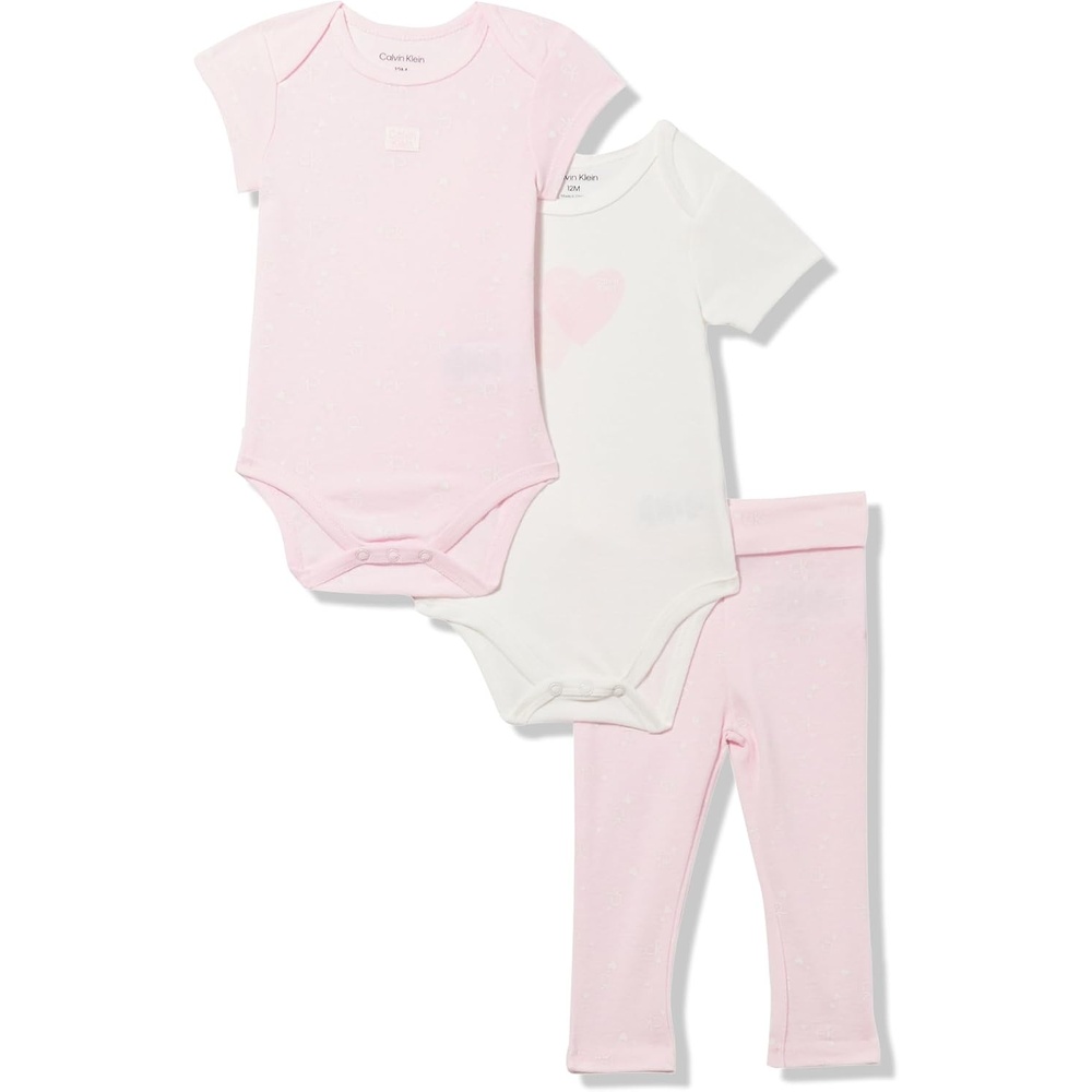 image:imageCalvin Klein babygirls 2 Bodysuits and Pant SetShrinking VioletEgretPale Lilac