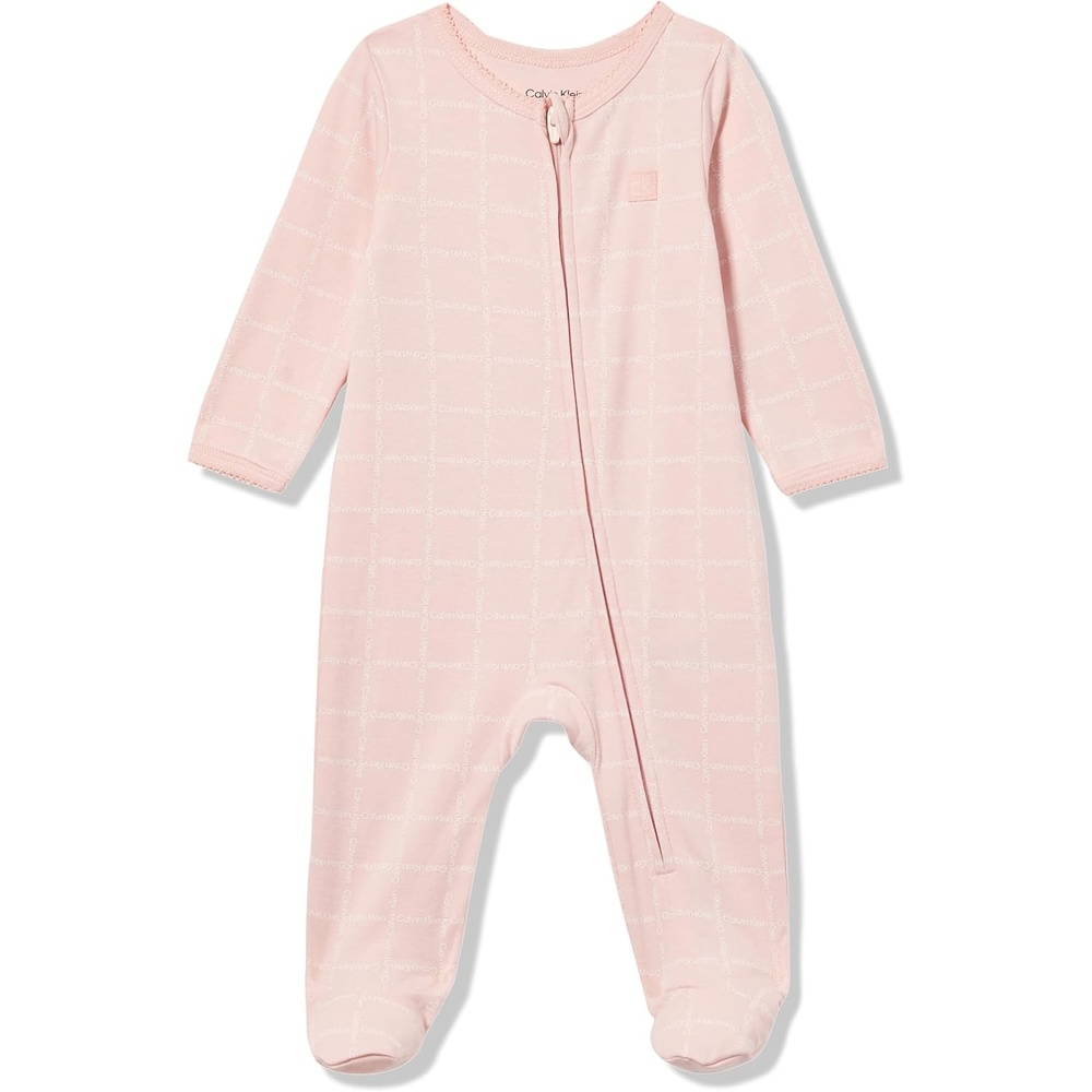 image:imageCalvin Klein babygirls Long Sleeve Footed Coverall OnesieChintz Rose