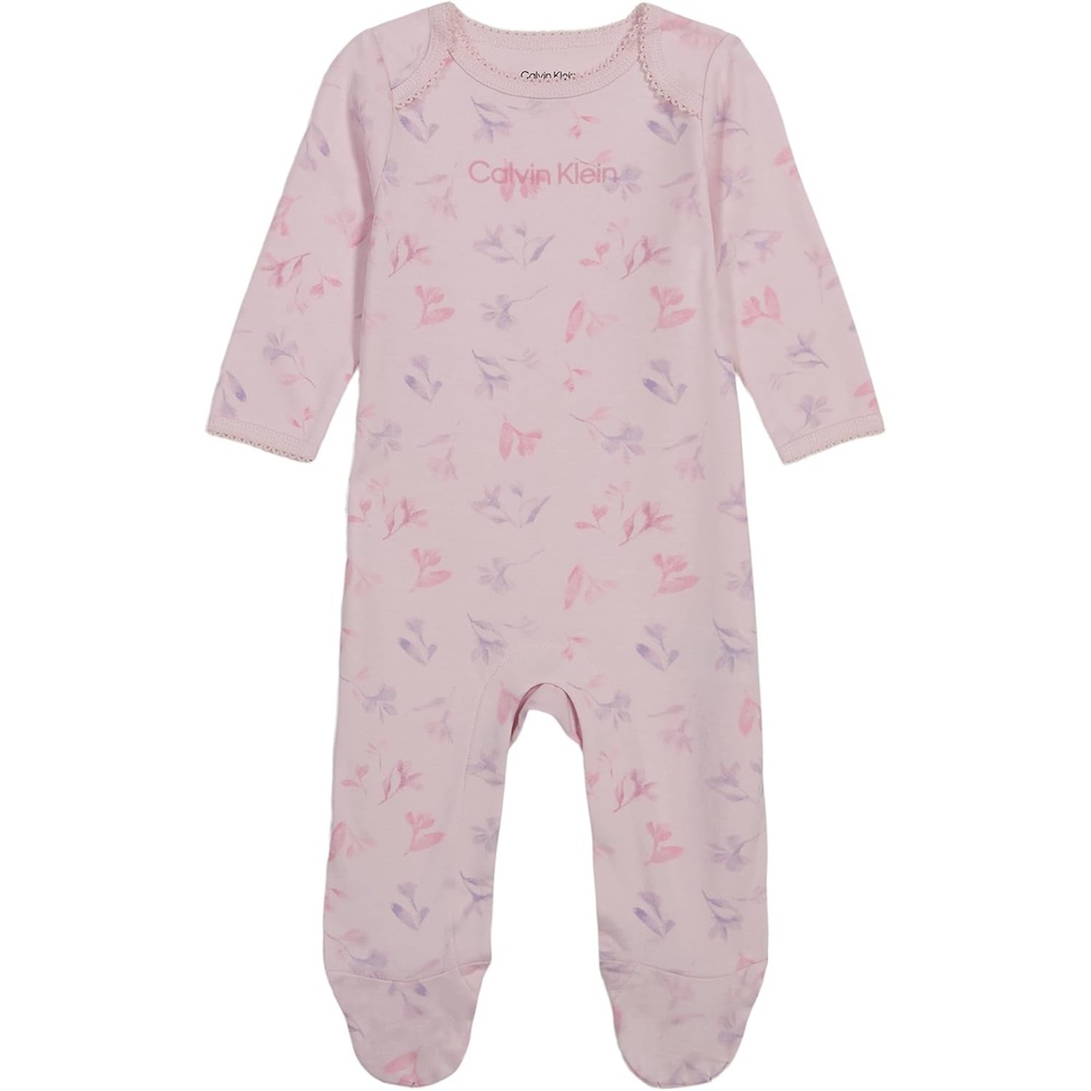 image:imageCalvin Klein babygirls Long Sleeve Footed Coverall OnesiePink