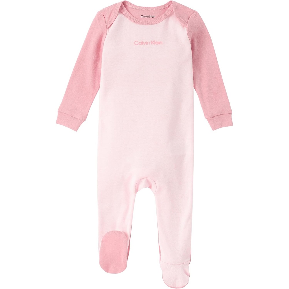 image:imageCalvin Klein babygirls Long Sleeve Footed Coverall OnesieRosewaterCountry Rose