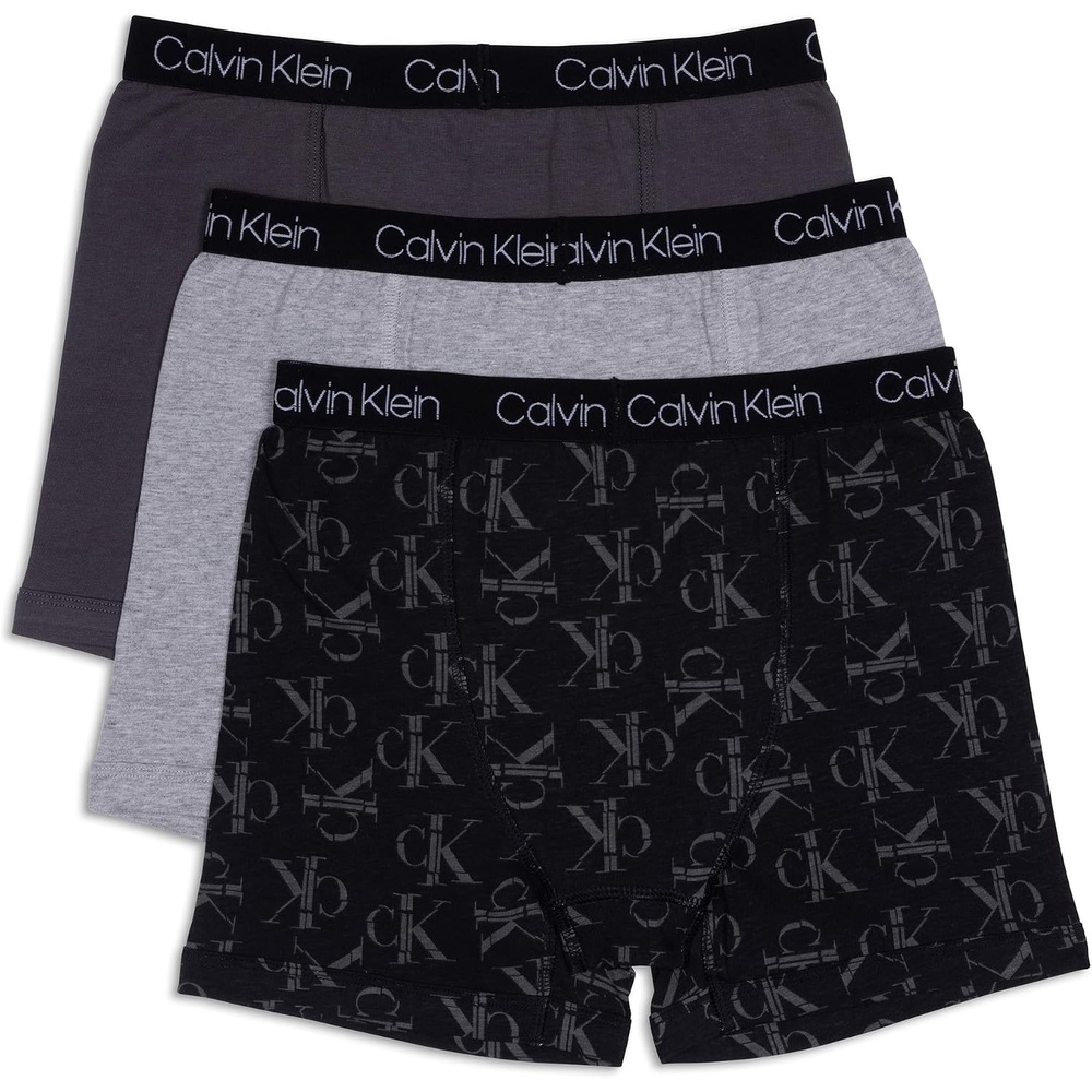 image:imageCalvin Klein boys Calvin Klein Boys Modern Cotton Boxer Brief Underwear 3packBlack Ck FractalHeather GreyMagnet
