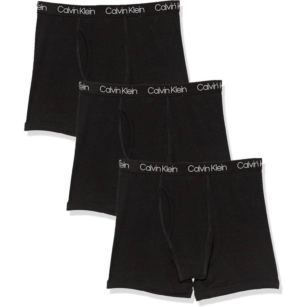 image:imageCalvin Klein boys Calvin Klein Boys Modern Cotton Boxer Brief Underwear 3packBlackBlackBlack