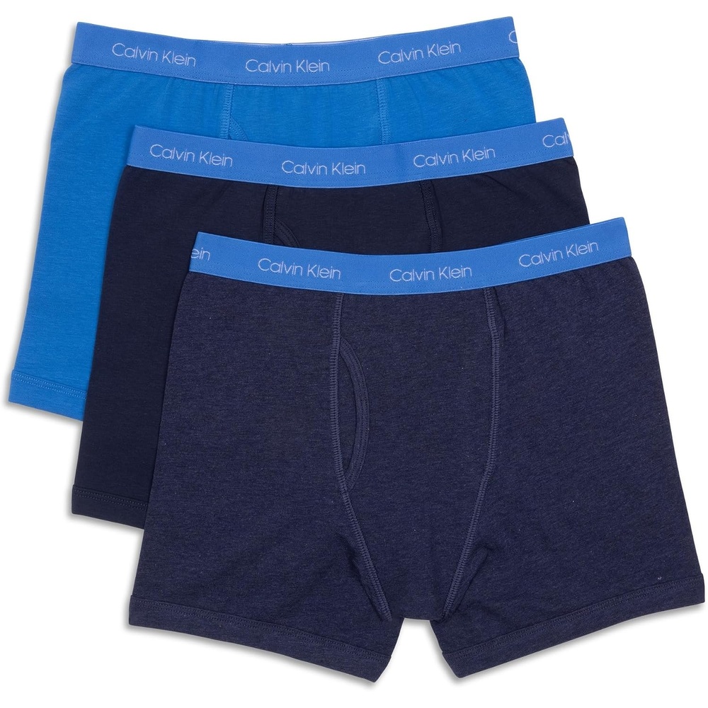 image:imageCalvin Klein boys Calvin Klein Boys Modern Cotton Boxer Brief Underwear 3packBlue BellBlack IrisCaptains Blue