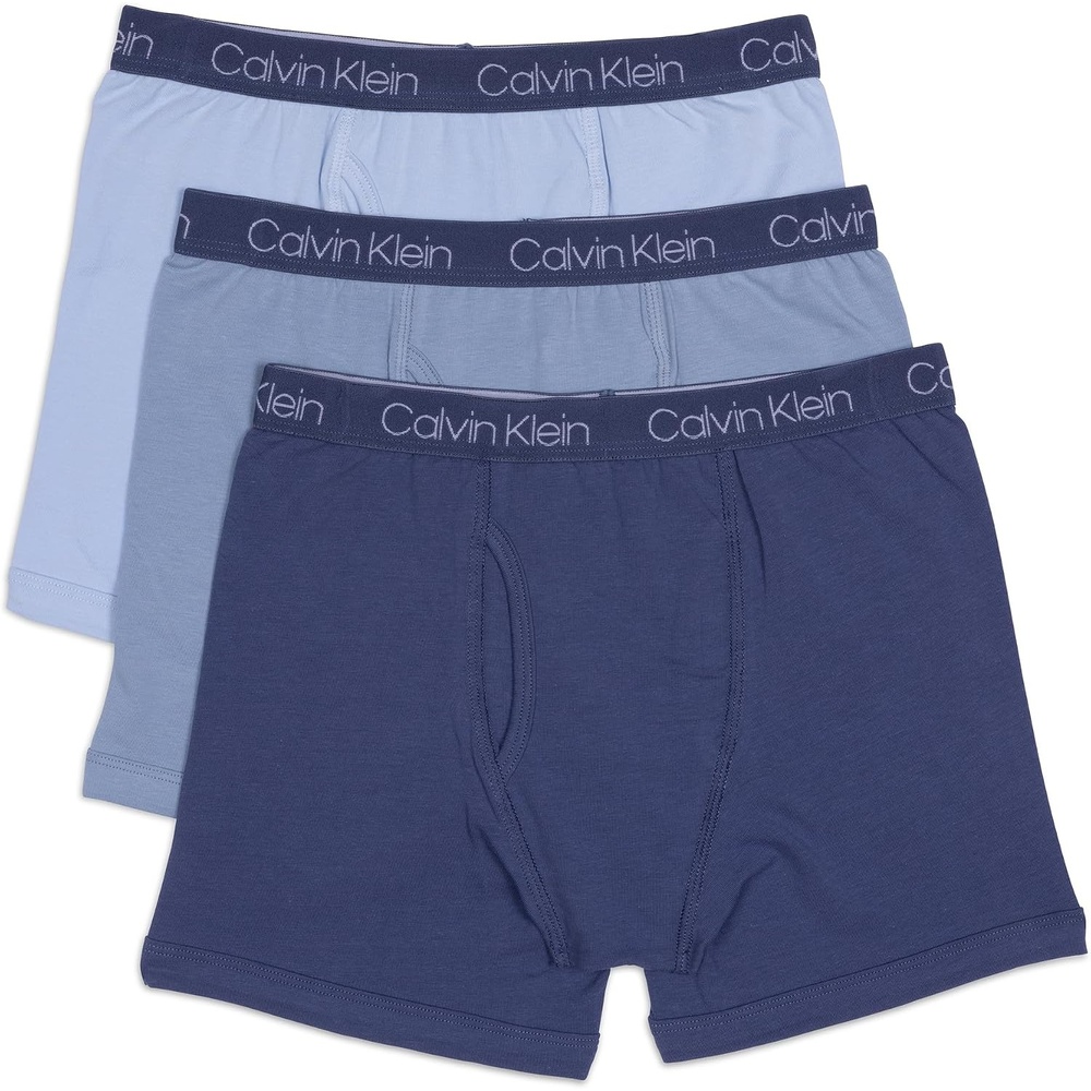 image:imageCalvin Klein boys Calvin Klein Boys Modern Cotton Boxer Brief Underwear 3packBlue IndigoAshley BlueSkyway