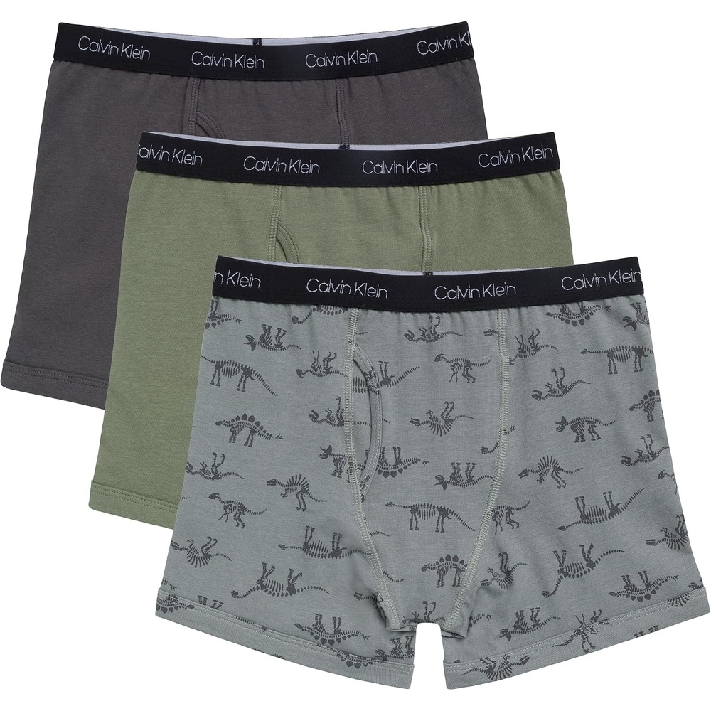 image:imageCalvin Klein boys Calvin Klein Boys Modern Cotton Boxer Brief Underwear 3packGrey DinoSea SprayMagnet
