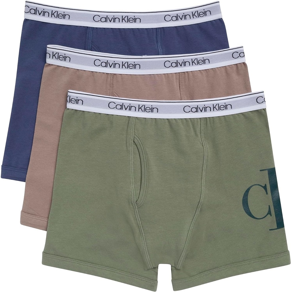 image:imageCalvin Klein boys Calvin Klein Boys Modern Cotton Boxer Brief Underwear 3packSea SprayBlue IndigoDusted Fox