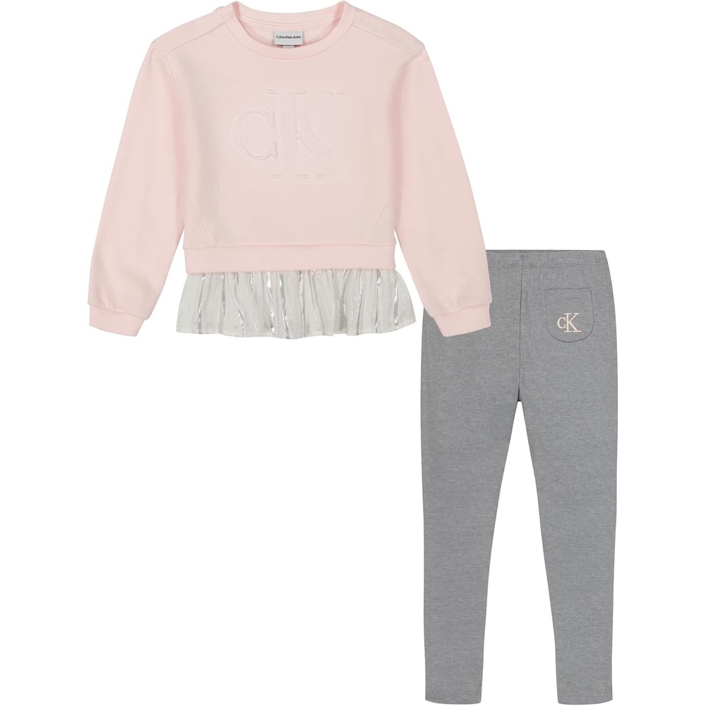 image:imageCalvin Klein girls 2pc Fashion Legging SetCreole PinkGray