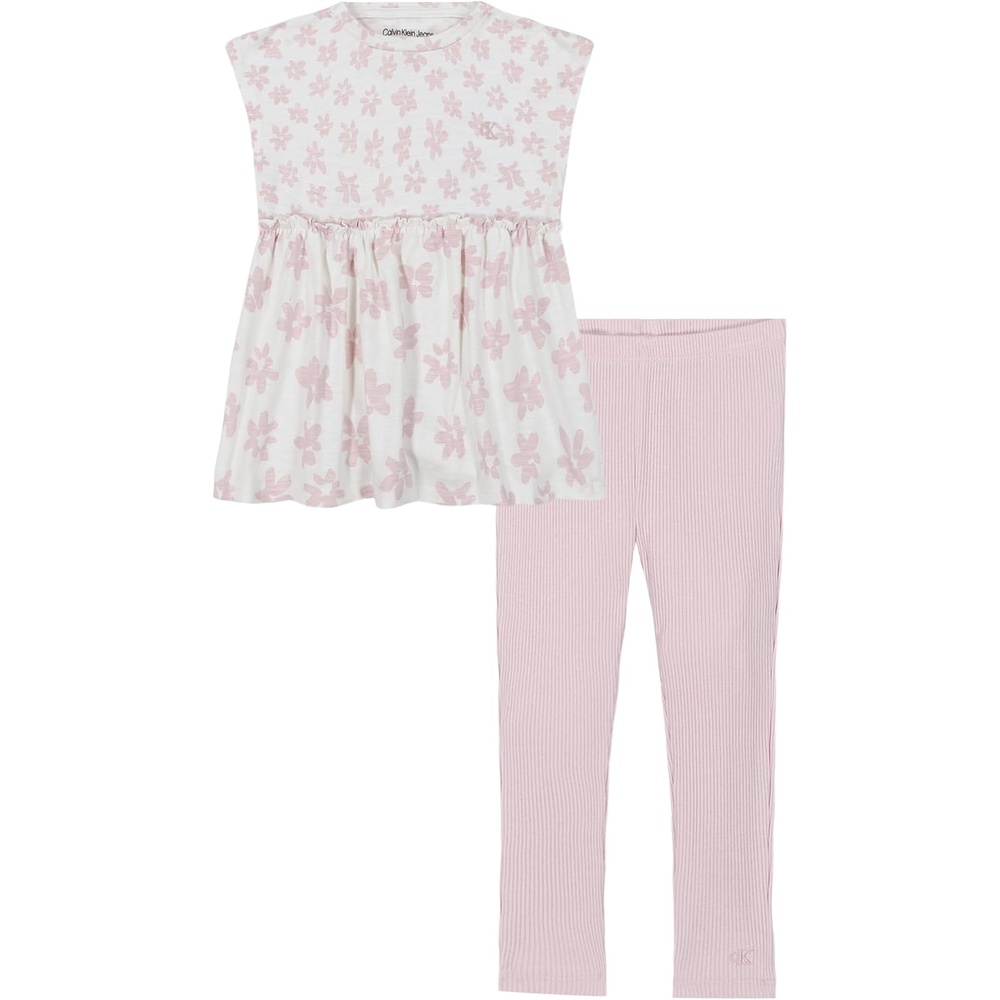 image:imageCalvin Klein girls 2pc Fashion Legging SetEgretSepia Rose
