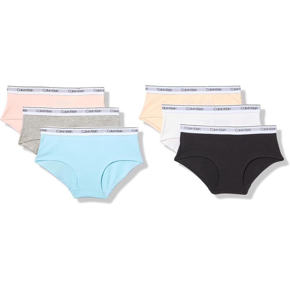 image:imageCalvin Klein girls Cotton Hipster Underwear Panties 6packBlue Freeze Pack