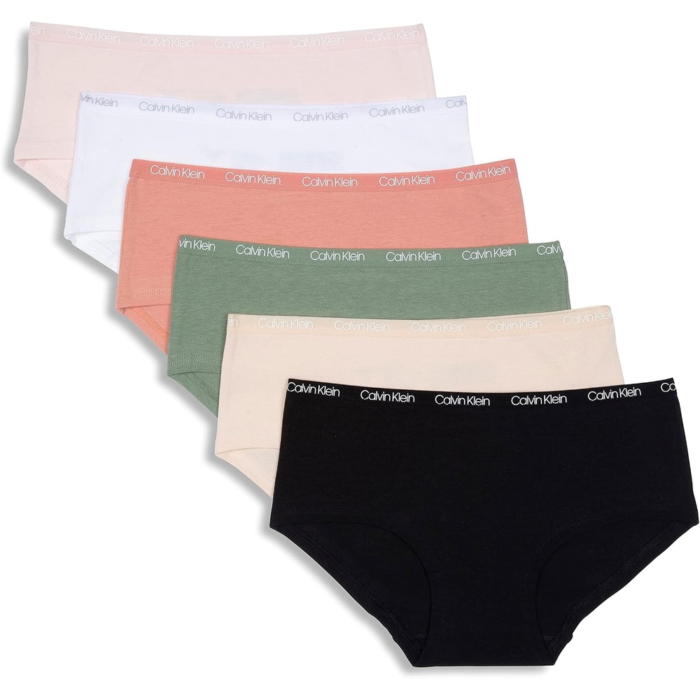 image:imageCalvin Klein girls Cotton Hipster Underwear Panties 6packHeatherBlackBlue