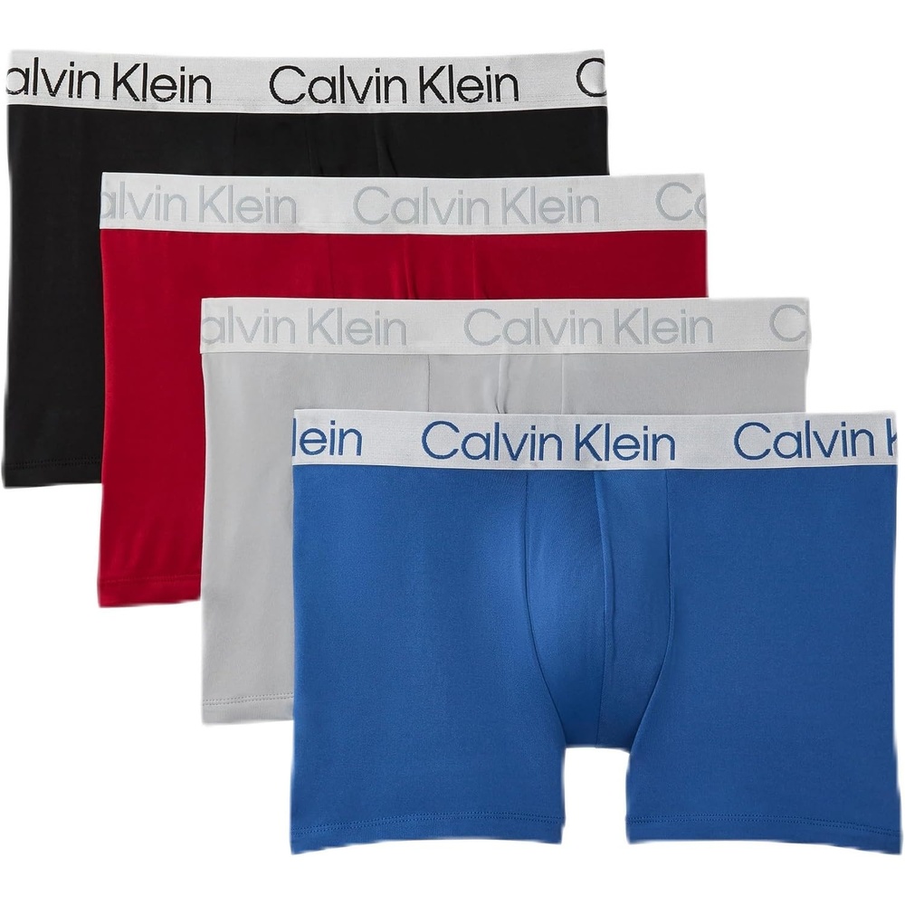 image:imageCalvin Klein mens Chromatic 4pack TrunkBlack  Blue  Red  Grey Sky